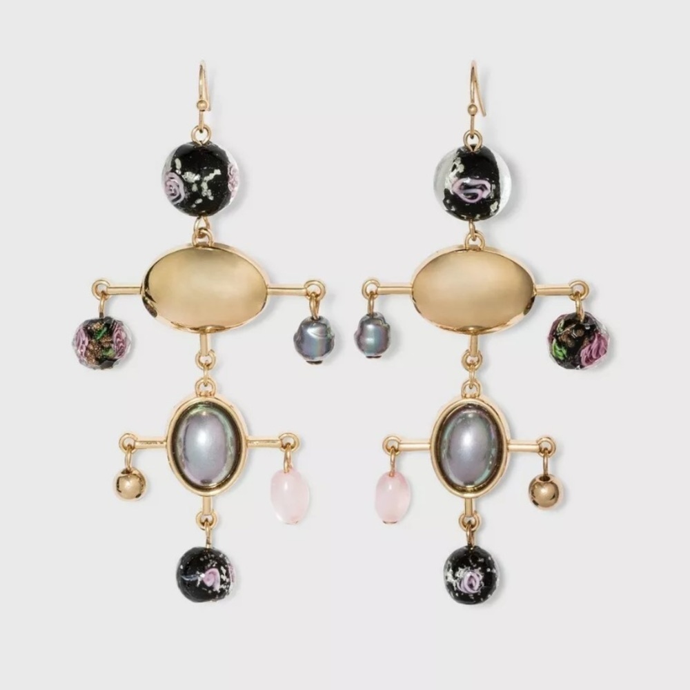 A New Day Mix Motif Floral Chandelier Earrings New with Tag.